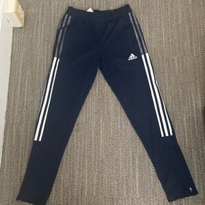 Adidas Kids Dark Blue Joggers with White Stripes